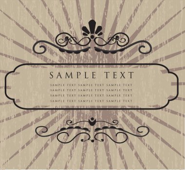 Vintage background.Vintage frame.Wedding card. Vector illustration. clipart