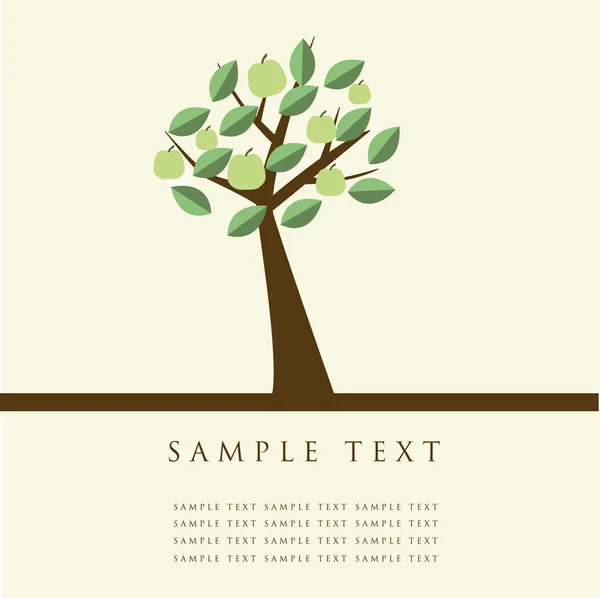 Un arbre abstrait. Carte rétro . — Image vectorielle