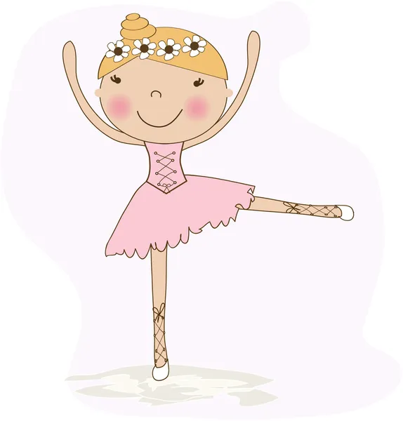 Schattige kleine ballerina. — Stockvector