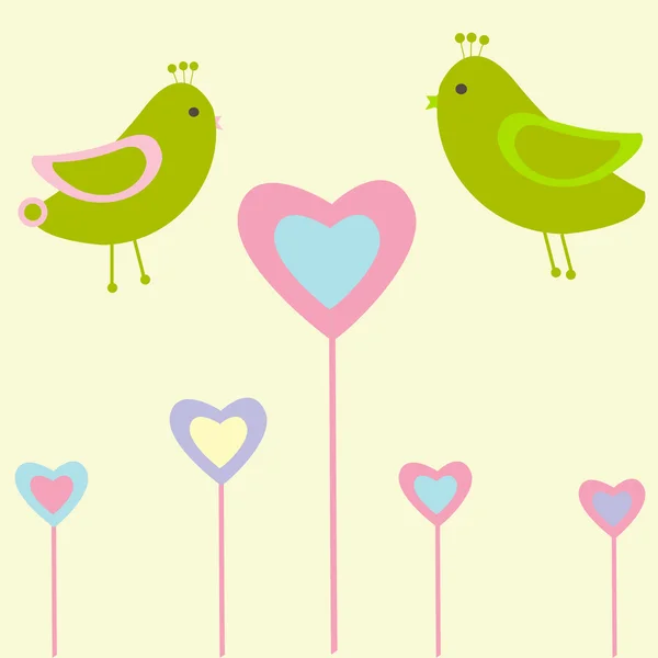 Αφηρημένη πουλιά ζευγάρι. δυο πουλιά στην αγάπη εκλεκτής ποιότητας διάνυσμα απεικόνιση. — Διανυσματικό Αρχείο