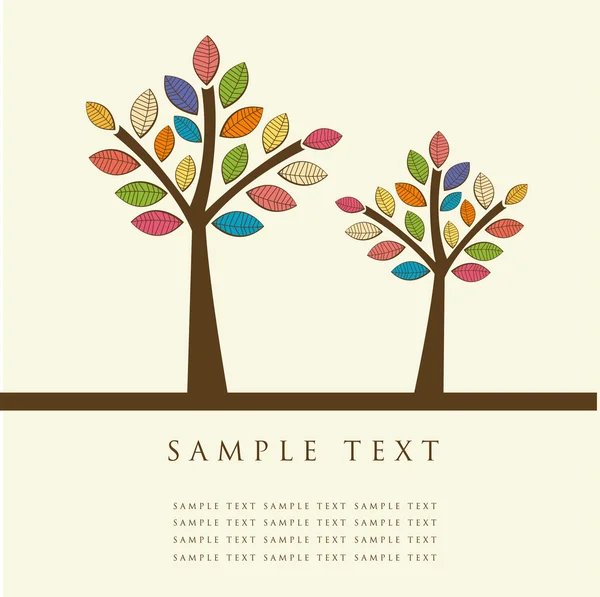 Des arbres abstraits. Carte rétro vectorielle . — Image vectorielle