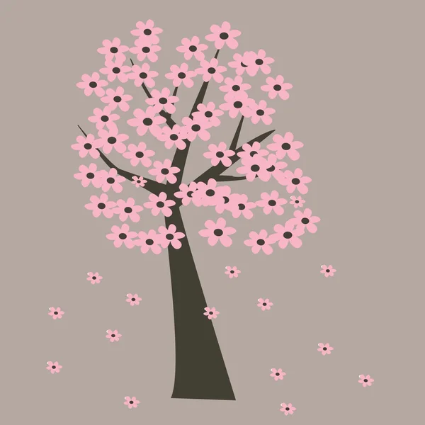 抽象的な木。レトロなカード. — ストックベクタ