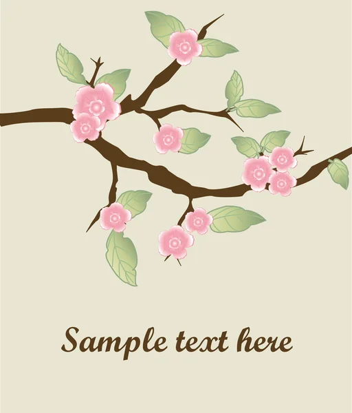 樱桃树樱花鲜花横幅。矢量. — 图库矢量图片