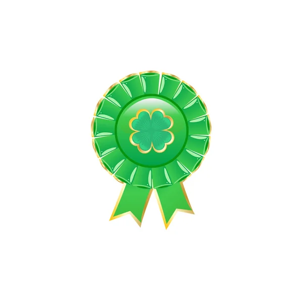 Roseta de prêmio verde . — Vetor de Stock