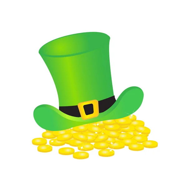 Green leprechauns hat. Vector illustration. — Stock Vector