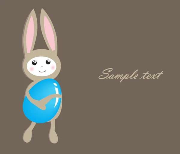 可爱复活节卡与兔子和鸡蛋。矢量. — 图库矢量图片