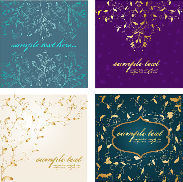 Abstract luxury backgrouds set. Vector.