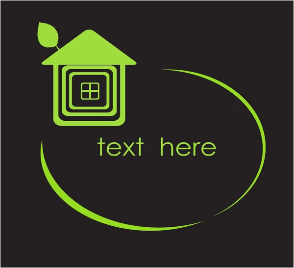 Gröna huset. vektor ram för din text. — Stock vektor