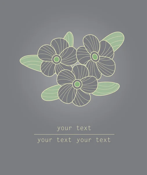 Vintage blommig kort med plats för text. vektor. — Stock vektor