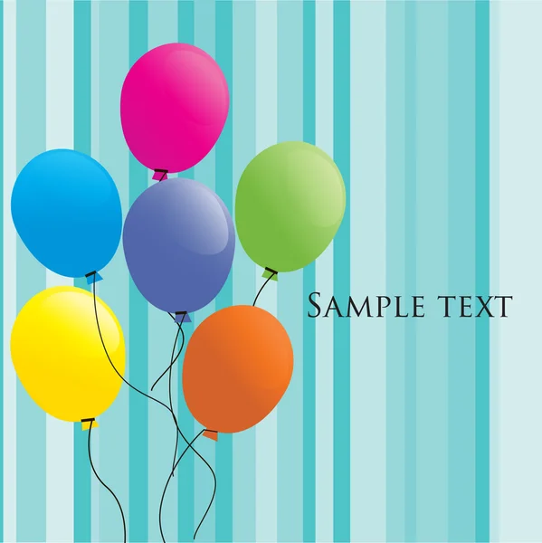 Födelsedagar-kort med ballonger och konfetti. — Stock vektor
