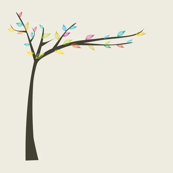 Soyut bir ağaç. Retro kartı. — Stok Vektör