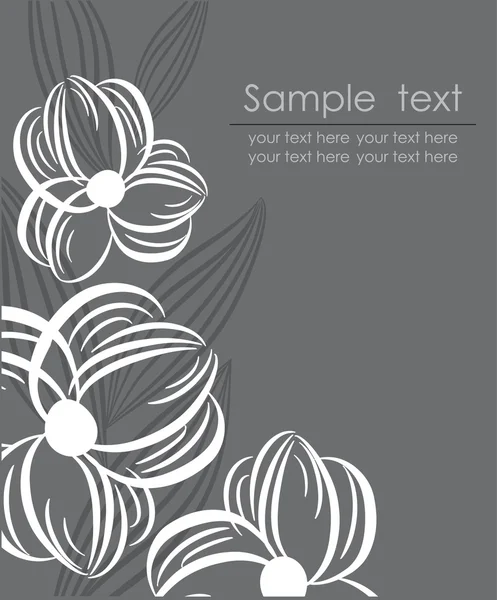 Carte florale vintage avec place pour le texte. Vecteur . — Image vectorielle