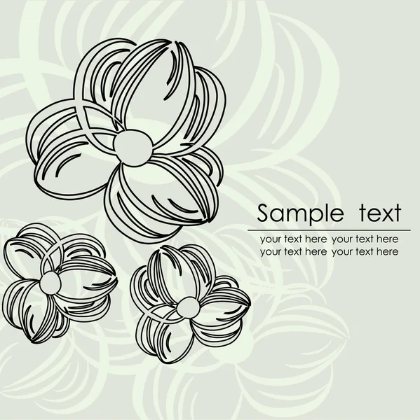 Vintage floral card with place for text. Vector. — Stock Vector