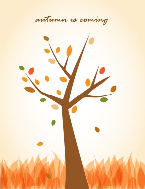 Autumn tree. Vector background clipart