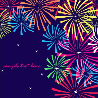 Fireworks. Vector background clipart