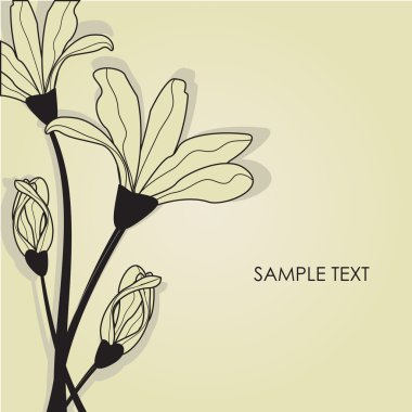 Vintage greeting card with lily flower clipart