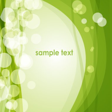 Abstract green wave. Vector illustration clipart