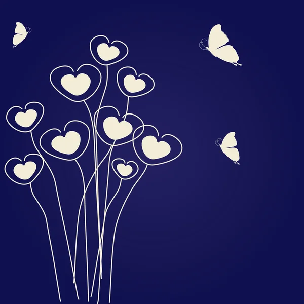 Carte florale avec papillon — Image vectorielle