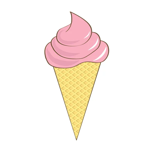 Cone with ice-cream — Stock Vector