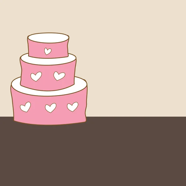 Födelsedagskort med tårta — Stock vektor