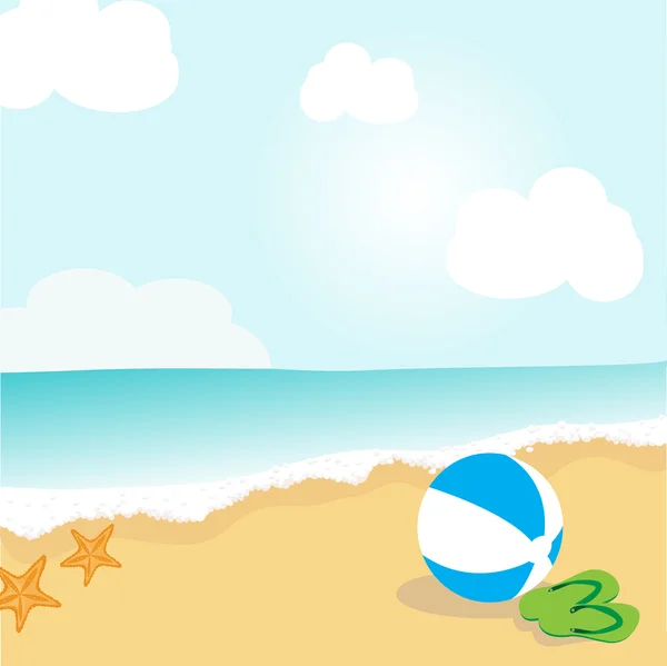 Illustrazione spiaggia estiva . — Vettoriale Stock