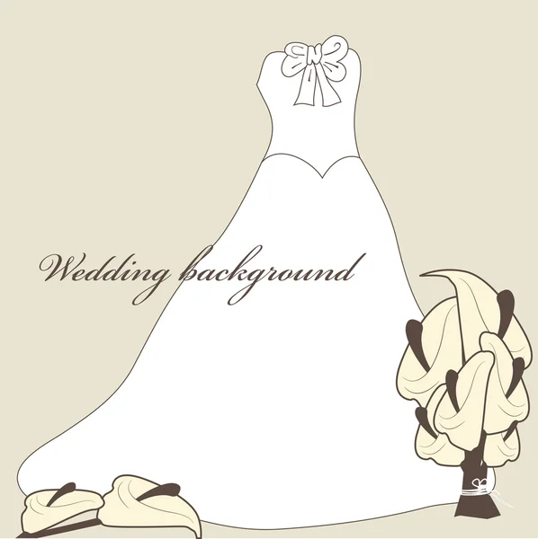 Fondo de boda con vestido — Archivo Imágenes Vectoriales