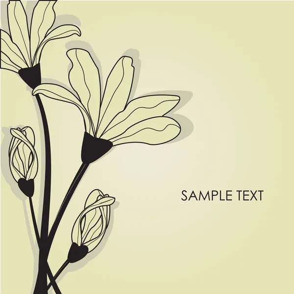 Урожай вітальна листівка з квіткою лілії — стоковий вектор