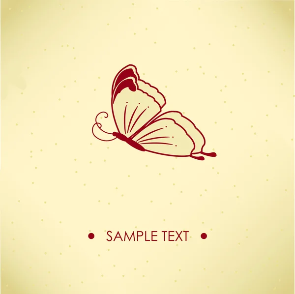 Урожай вітальна листівка з метеликом . — стоковий вектор