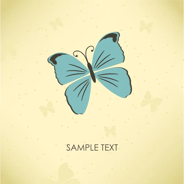 Carte de vœux vintage avec papillon . — Image vectorielle
