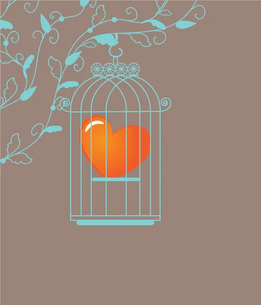 Καρδιά σε κλουβί. διάνυσμα φόντο. — Διανυσματικό Αρχείο
