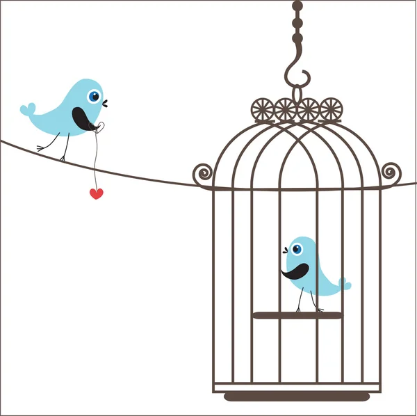 Aşk kuşları çift. vektör arka plan. — Stok Vektör