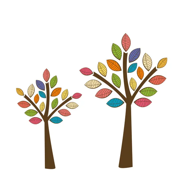 Illustration vectorielle d'arbres abstraits — Image vectorielle