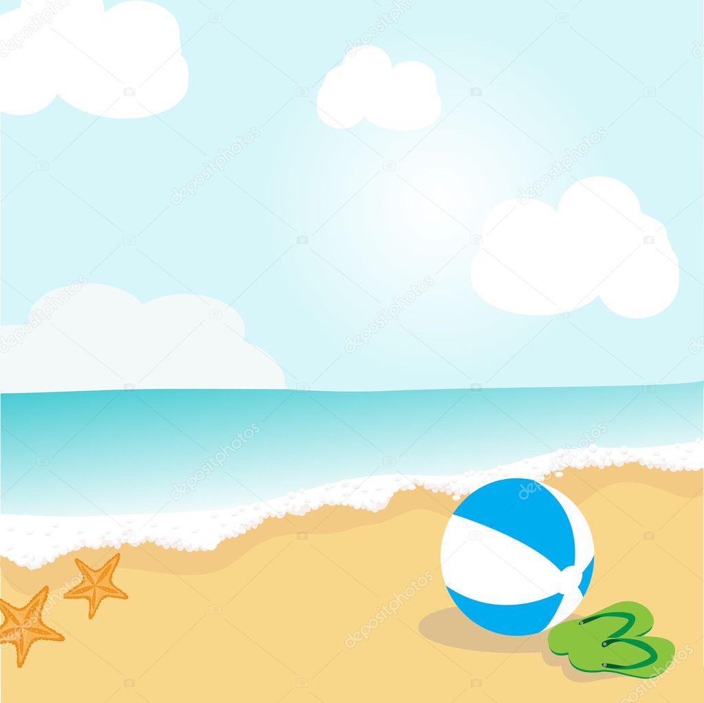 Summer beach illustration.