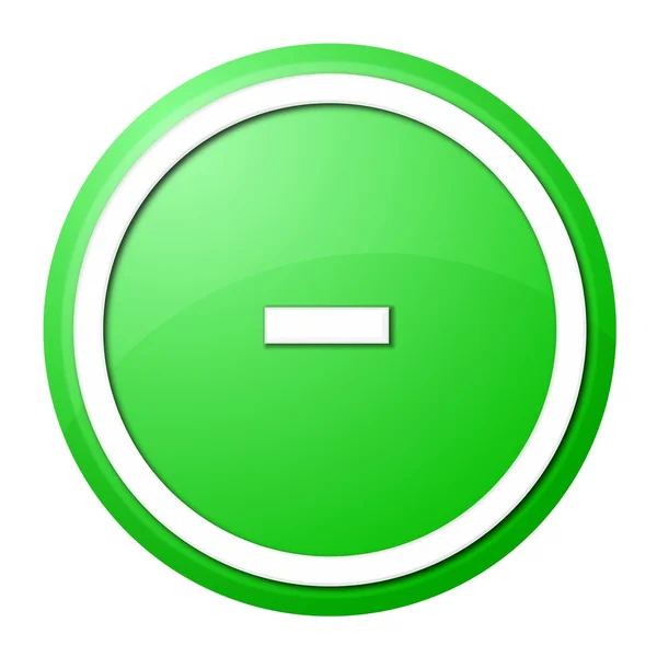Zelené tlačítko mínus — Stock fotografie