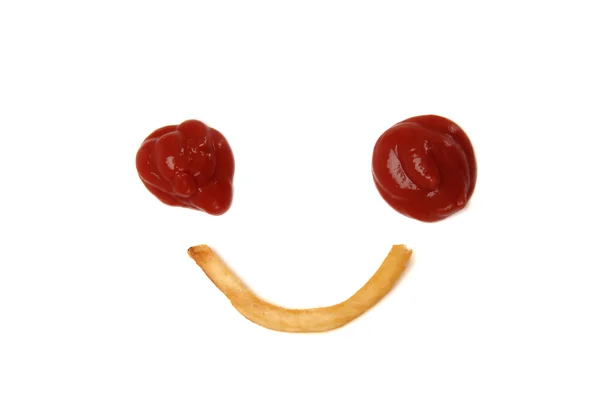 Cartofi prajiti si ketchup — Fotografie, imagine de stoc