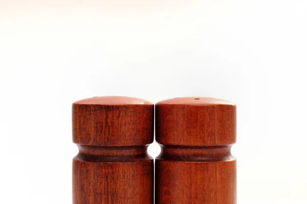 Salt and pepper shakers isolated on the white background — Stock Photo, Image