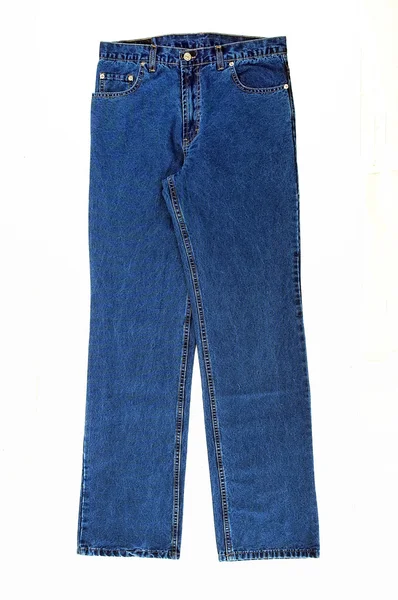 Niebieskie dżinsy odizolowane na biało — Zdjęcie stockowe