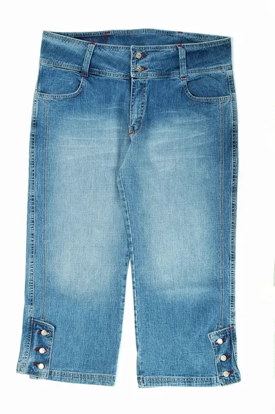 Modré džíny izolované na bílém — Stock fotografie