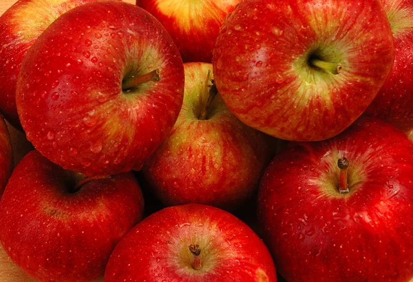 Fondo con manzanas rojas frescas —  Fotos de Stock