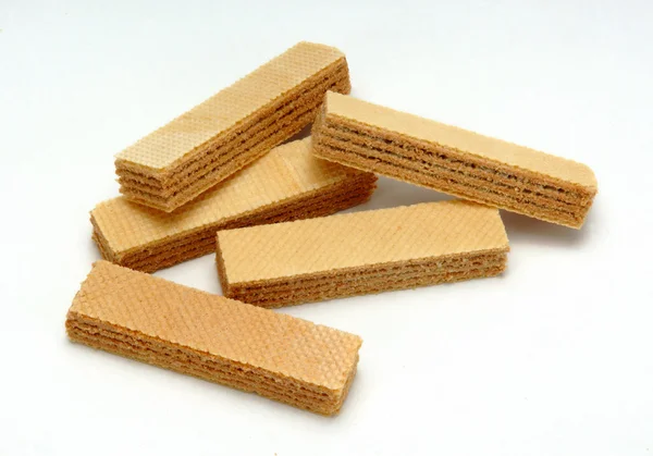 Wafers on a white background — Stock Photo, Image
