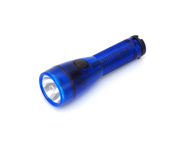Blue flashlight isolated on a white background — Stock Photo, Image