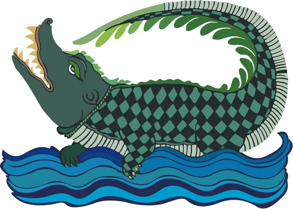 Orientalisches Krokodildesign — Stockvektor