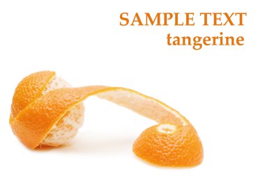 Photo of a fresh tangerine on white clipart