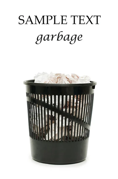 Basket for garbage isolated on the white — Stock Photo, Image