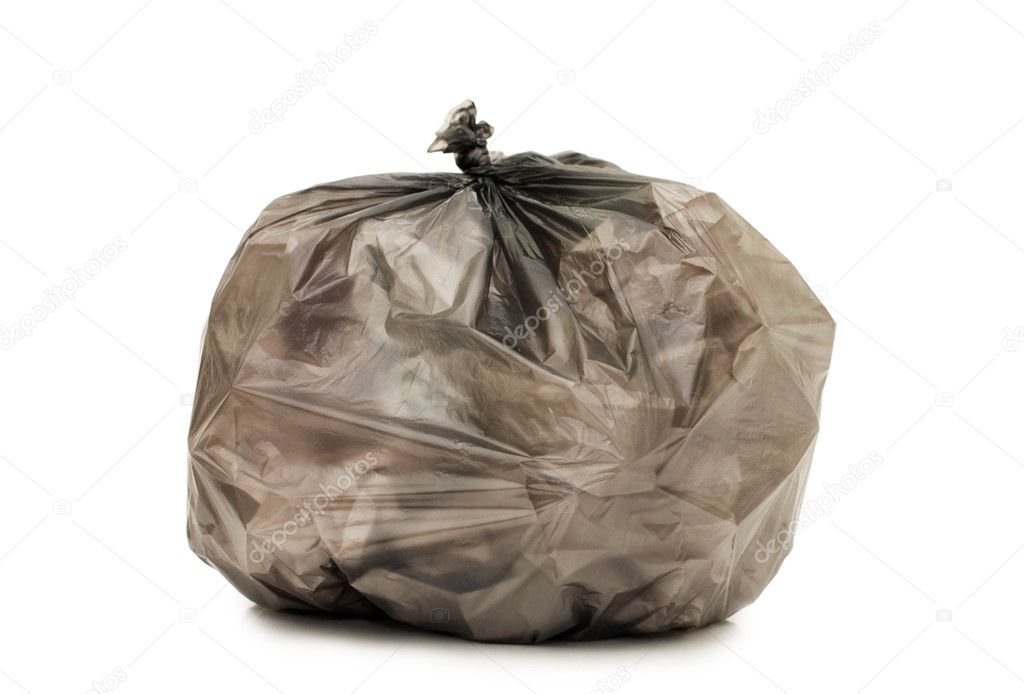 Bag with garbage isolated on the white