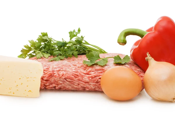 Fresh meat and different components — Stock Photo, Image