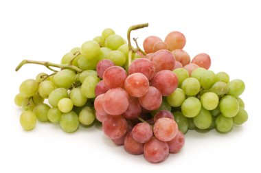 Red and green fresh grapes isolated clipart