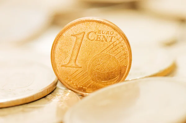 Monedas macro primer plano fondo —  Fotos de Stock