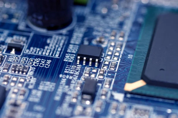 Closeup texture of integrated circuit — Stock Photo, Image