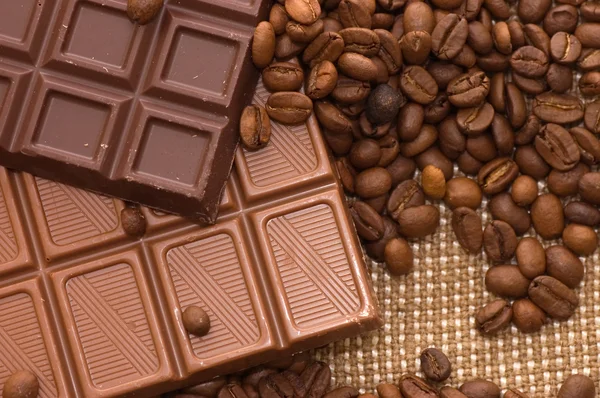 Kawa w kombinacji z czekolady — Zdjęcie stockowe